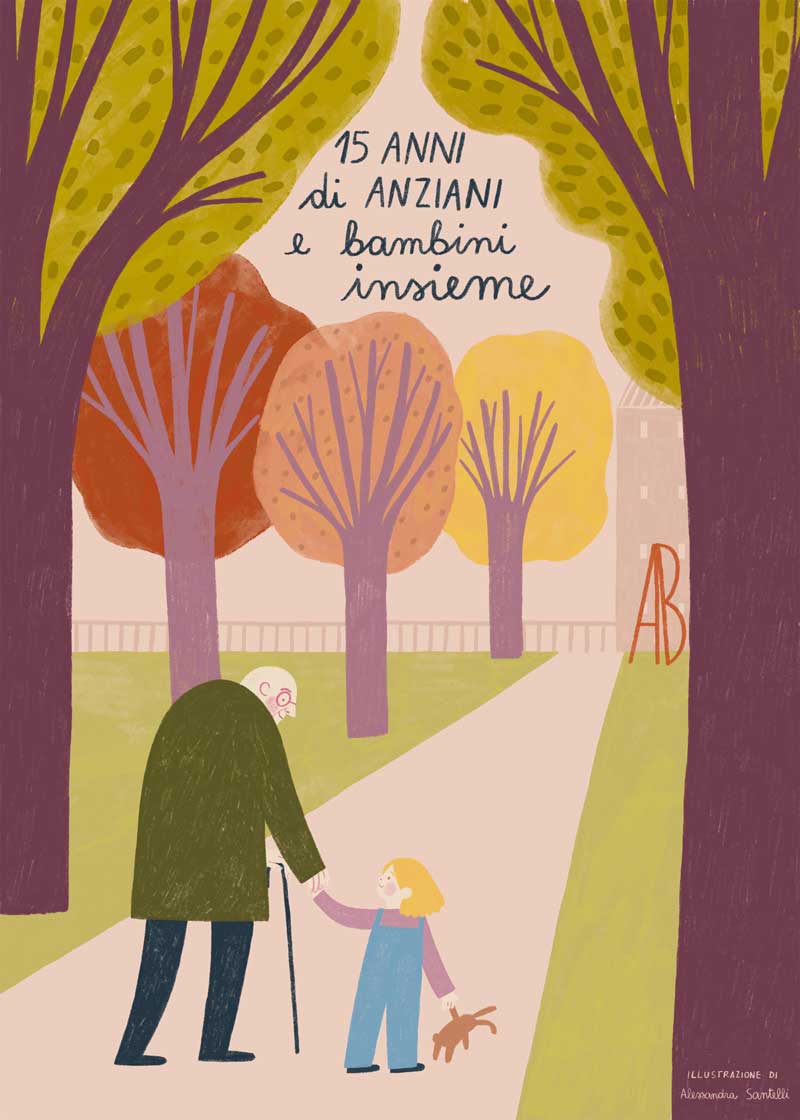 Illustrazione per i 15 anni del progetto Anziani e Bambini Insieme